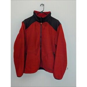 Women's L.L. Bean Zip Up Fleece Wind Pro Jacket Dark Orange XL